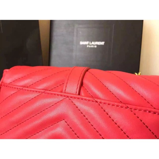 Fake Saint Laurent Red Baby Monogram Chain Bag Replica