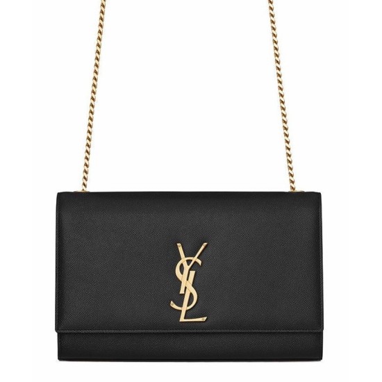 Replica Saint Lauren Classic Medium KATE Monogram Satchel Black