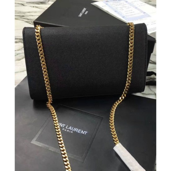 Replica Saint Lauren Classic Medium KATE Monogram Satchel Black