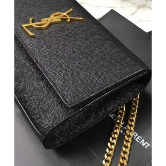 Replica Saint Lauren Classic Medium KATE Monogram Satchel Black