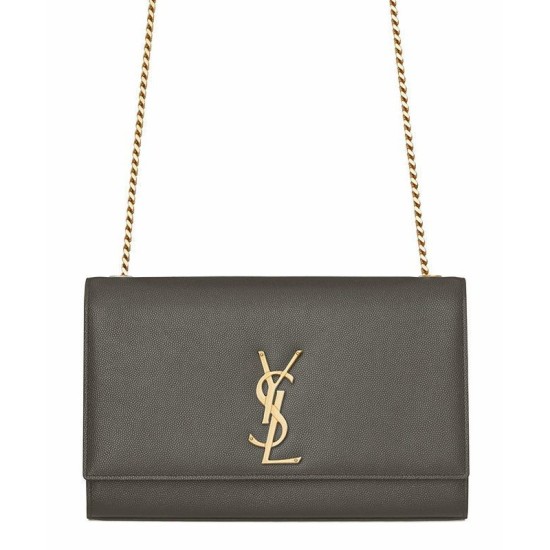 Replica Saint Lauren Classic Medium KATE Monogram Satchel Dark Gray