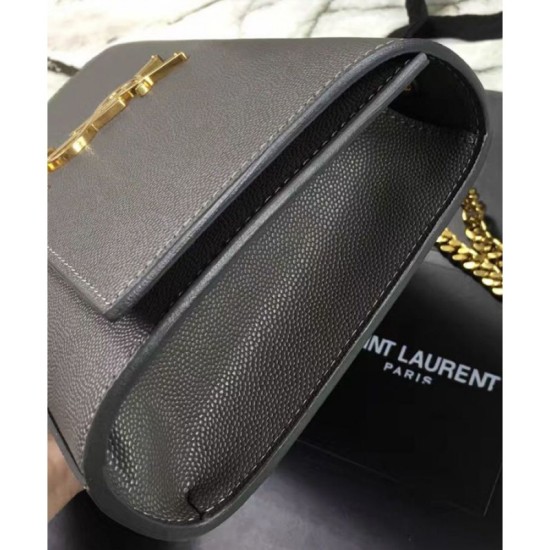 Replica Saint Lauren Classic Medium KATE Monogram Satchel Dark Gray