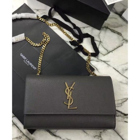 Replica Saint Lauren Classic Medium KATE Monogram Satchel Dark Gray