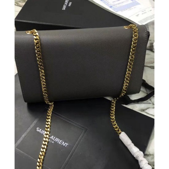 Replica Saint Lauren Classic Medium KATE Monogram Satchel Dark Gray