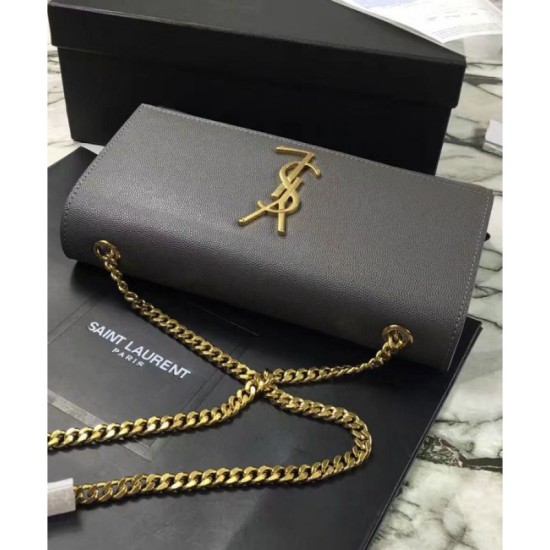 Replica Saint Lauren Classic Medium KATE Monogram Satchel Dark Gray