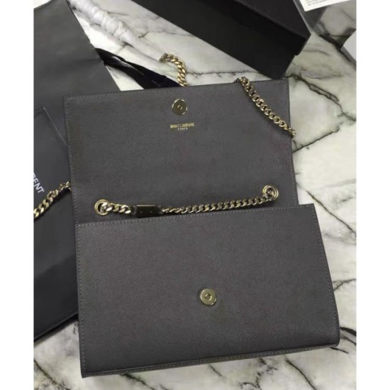 Replica Saint Lauren Classic Medium KATE Monogram Satchel Dark Gray