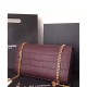 Fake Saint Lauren Crocodile Small Monogram Chain Bag Mauve Replica