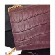 Fake Saint Lauren Crocodile Small Monogram Chain Bag Mauve Replica