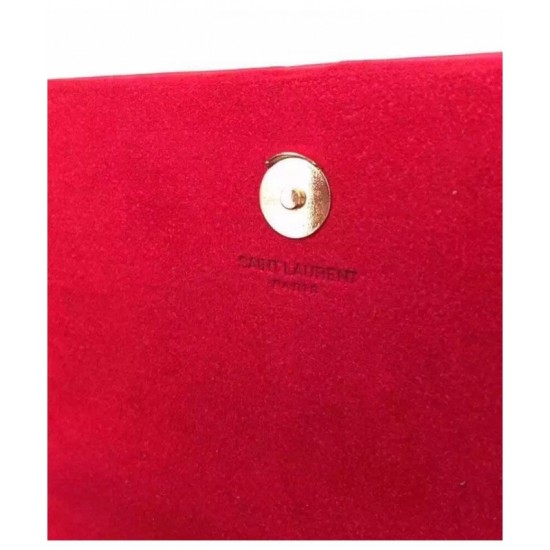 Replica Saint Lauren Crocodile Small Monogram Chain Bag Red