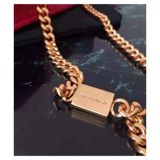 Replica Saint Lauren Crocodile Small Monogram Chain Bag Red