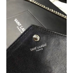 Fake Saint Lauren Monogram Chain Wallet Black Replica