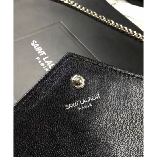 Fake Saint Lauren Monogram Chain Wallet Black Replica
