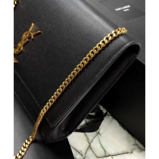 Fake YSL Classic Large KATE Monogram Saint Lauren Satchel Black Replica
