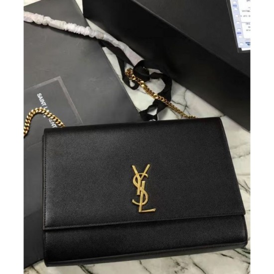 Fake YSL Classic Large KATE Monogram Saint Lauren Satchel Black Replica