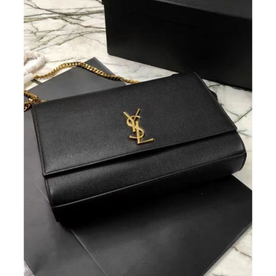 Fake YSL Classic Large KATE Monogram Saint Lauren Satchel Black Replica