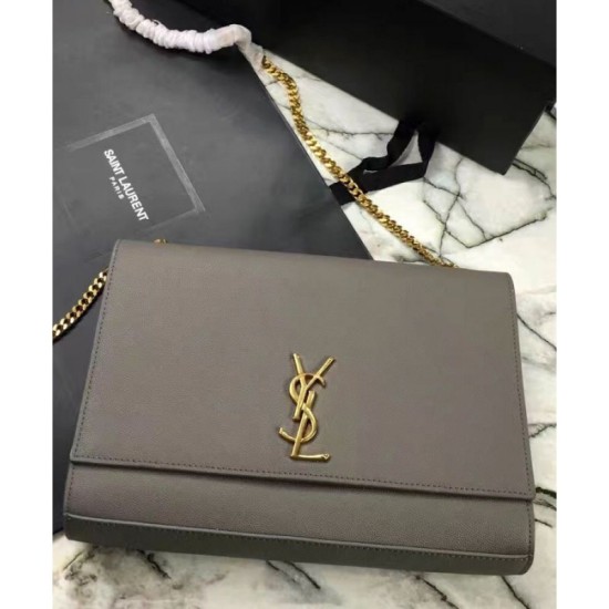 Replica YSL Classic Large KATE Monogram Saint Lauren Satchel Gray