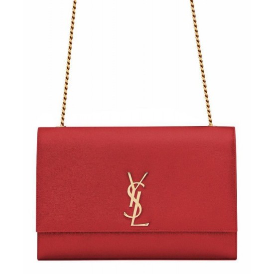Fake YSL Classic Large KATE Monogram Saint Lauren Satchel Red Replica