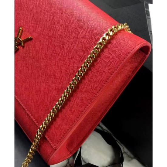 Fake YSL Classic Large KATE Monogram Saint Lauren Satchel Red Replica
