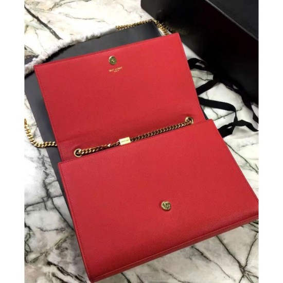 Fake YSL Classic Large KATE Monogram Saint Lauren Satchel Red Replica