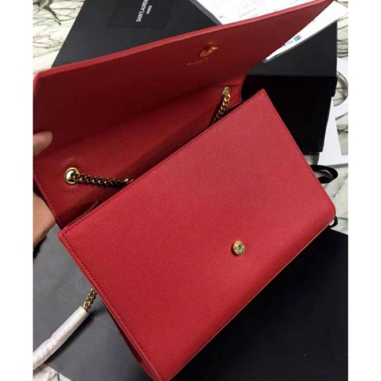 Fake YSL Classic Large KATE Monogram Saint Lauren Satchel Red Replica