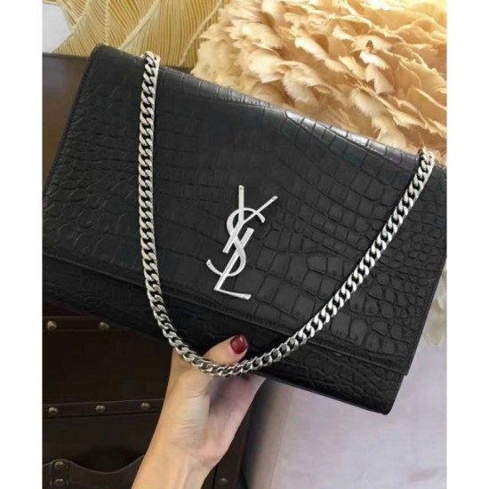Replica YSL Classic Large Kate Monogram Saint Laurent Black