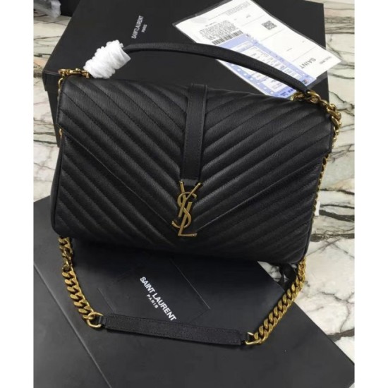 Replica YSL Classic Large Monogram Saint Lauren College Bag Black