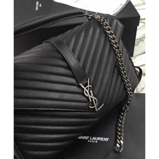 Replica YSL Classic Large Monogram Saint Lauren College Bag Black