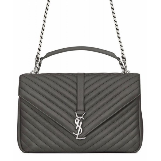 Replica YSL Classic Large Monogram Saint Lauren College Bag Gray