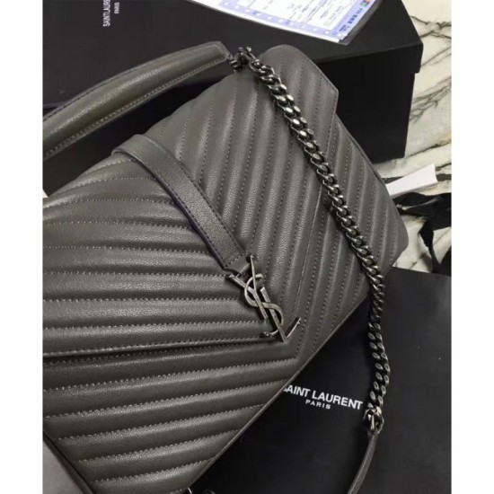 Replica YSL Classic Large Monogram Saint Lauren College Bag Gray