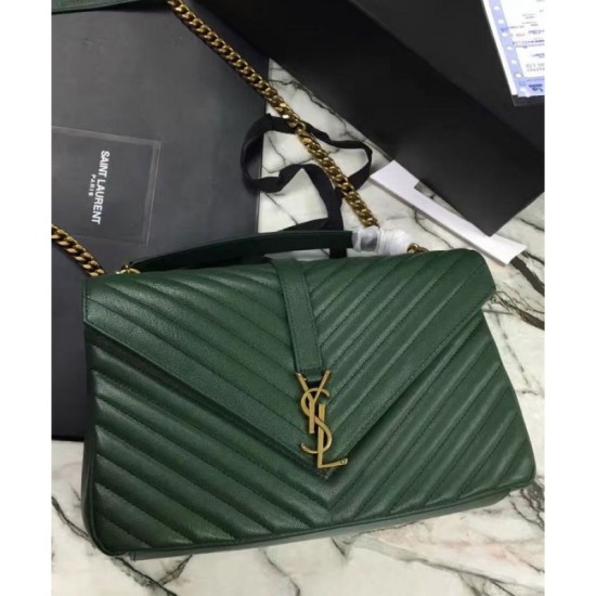 Replica YSL Classic Large Monogram Saint Lauren College Bag Green