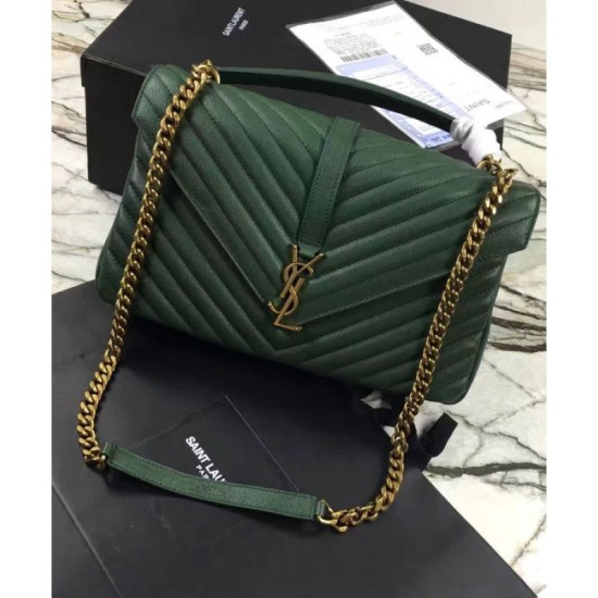 Replica YSL Classic Large Monogram Saint Lauren College Bag Green