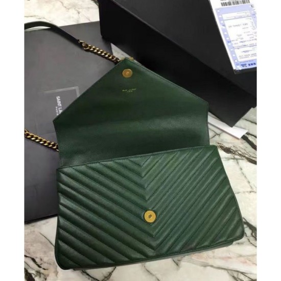 Replica YSL Classic Large Monogram Saint Lauren College Bag Green