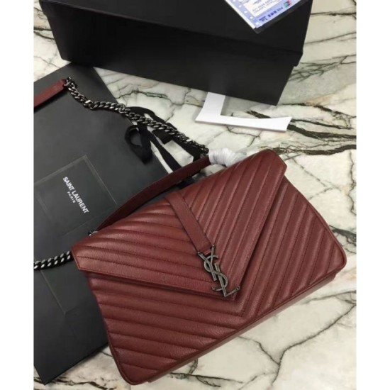 Replica YSL Classic Large Monogram Saint Lauren College Bag Mauve
