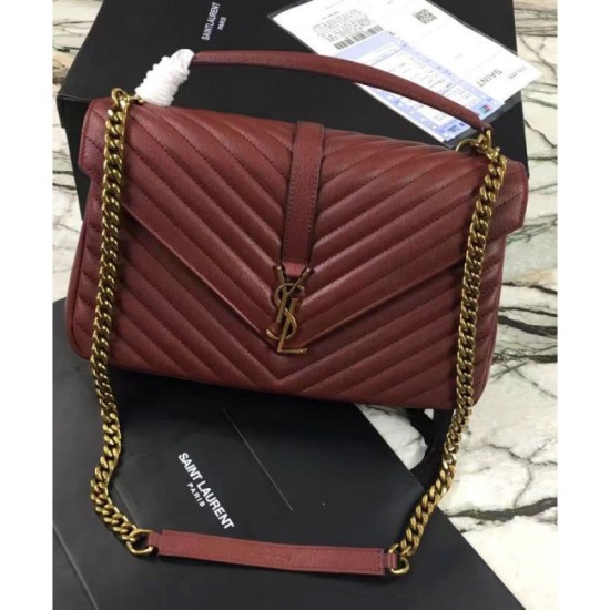Fake YSL Classic Large Monogram Saint Lauren College Bag Red Replica