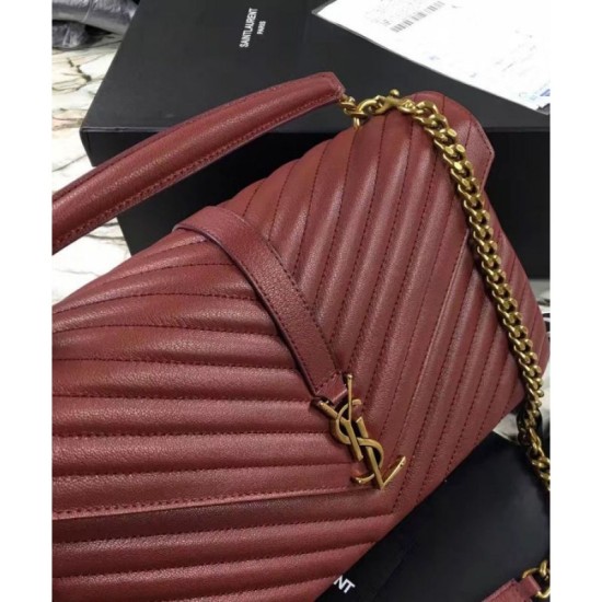 Fake YSL Classic Large Monogram Saint Lauren College Bag Red Replica