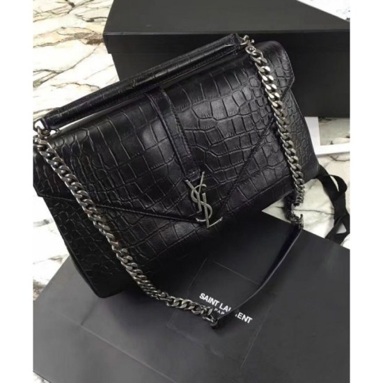 Replica YSL Classic Large Monogram Saint Laurent College Bag Black
