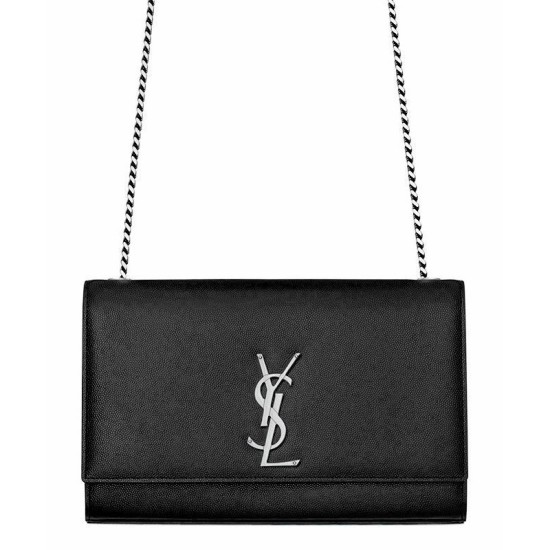 Replica YSL Classic Medium KATE Monogram Saint Lauren Satchel Black