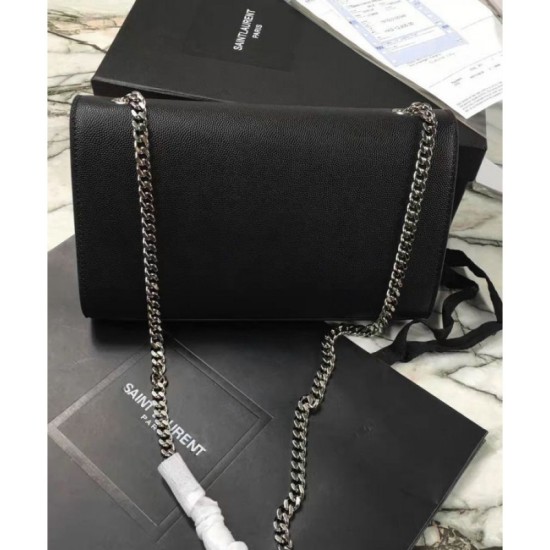 Replica YSL Classic Medium KATE Monogram Saint Lauren Satchel Black