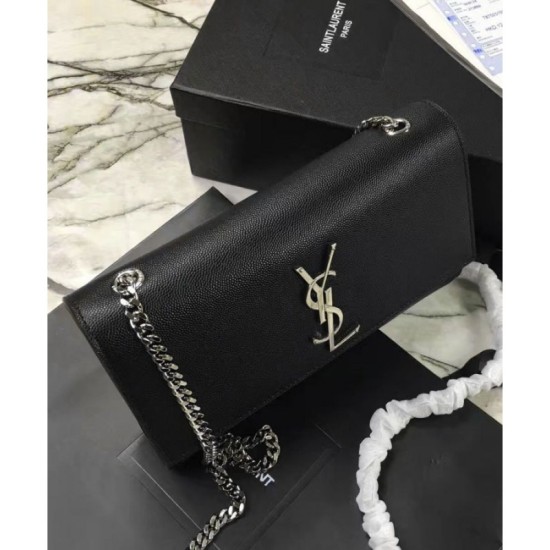 Replica YSL Classic Medium KATE Monogram Saint Lauren Satchel Black