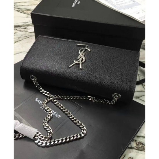 Replica YSL Classic Medium KATE Monogram Saint Lauren Satchel Black