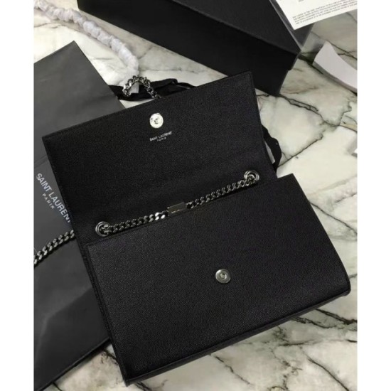 Replica YSL Classic Medium KATE Monogram Saint Lauren Satchel Black