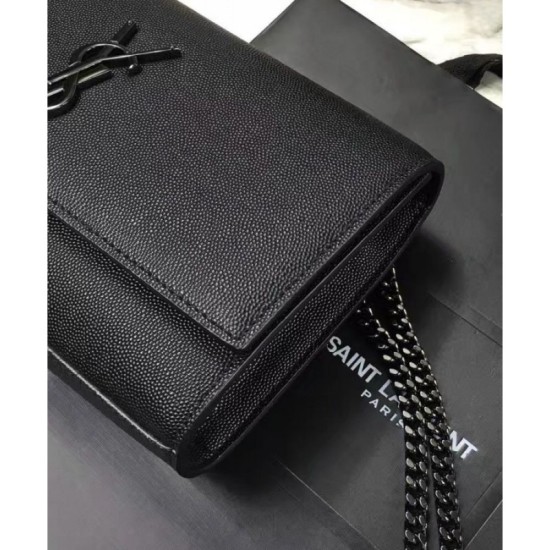 Fake YSL Classic Medium KATE Monogram SAINT LAURENT Satchel Black Replica