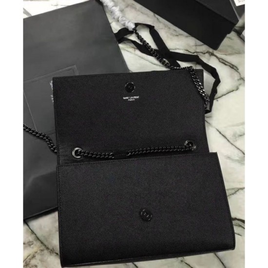 Fake YSL Classic Medium KATE Monogram SAINT LAURENT Satchel Black Replica