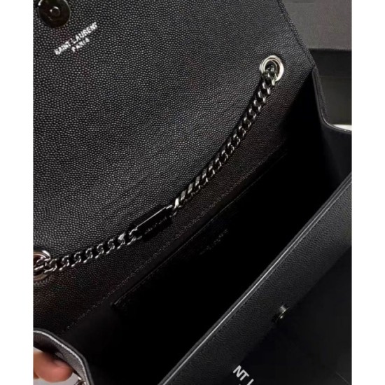 Fake YSL Classic Medium KATE Monogram SAINT LAURENT Satchel Black Replica