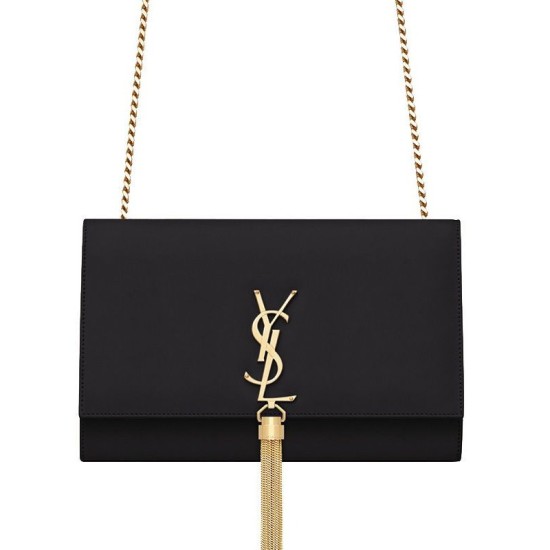 Replica YSL Classic Medium Kate Monogram SAINT LAURENT Tassel Satchel Black