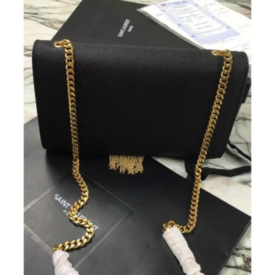 Replica YSL Classic Medium Kate Monogram SAINT LAURENT Tassel Satchel Black