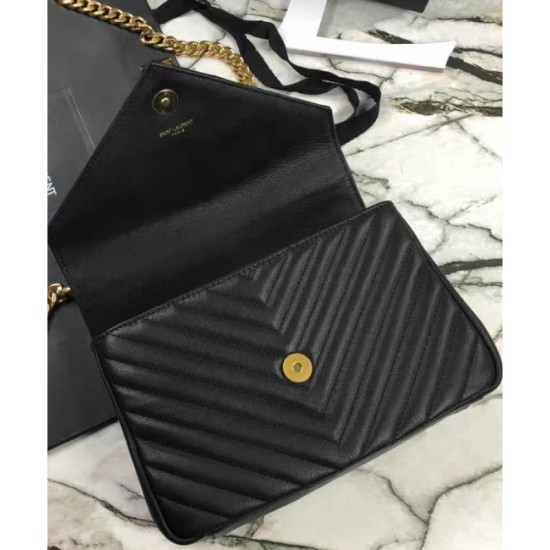 Replica YSL Classic Medium Monogram Saint Lauren College Bag Black