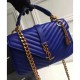 Fake YSL Classic Medium Monogram Saint Lauren College Bag Blue Replica