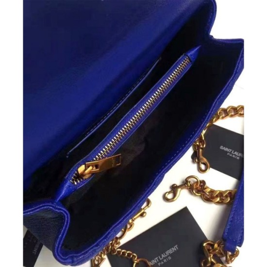 Fake YSL Classic Medium Monogram Saint Lauren College Bag Blue Replica
