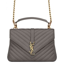 Fake YSL Classic Medium Monogram Saint Lauren College Bag Gray Replica